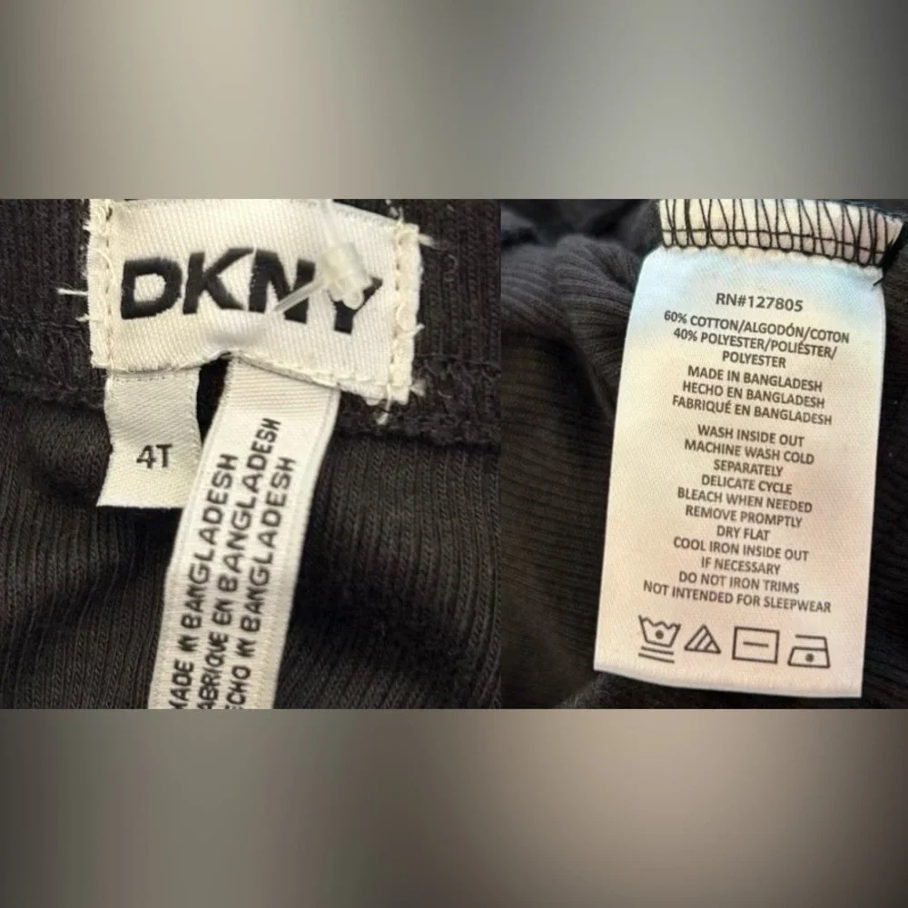 DKNY 4T 2 Piece Set Flannel Plaid Button-Down Shirt & Leggings  NEW